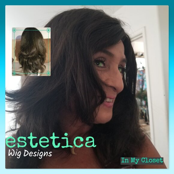 Dark Brown, Medium Length, Lace Front, Shag Wig - Picture 2 of 7